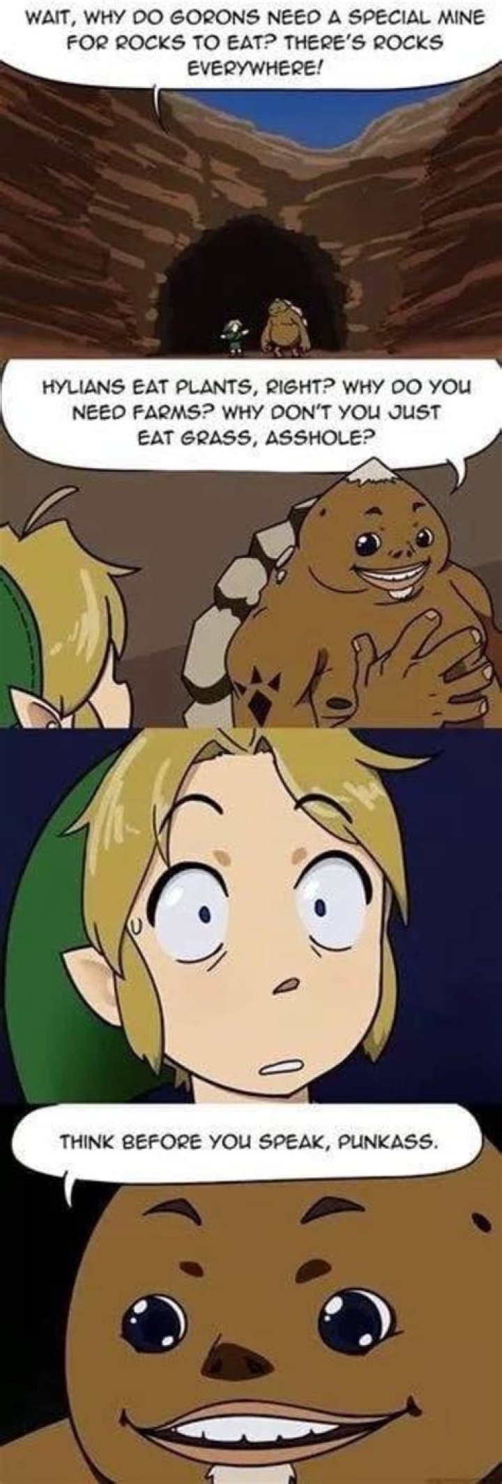 How do Gorons eat rocks?