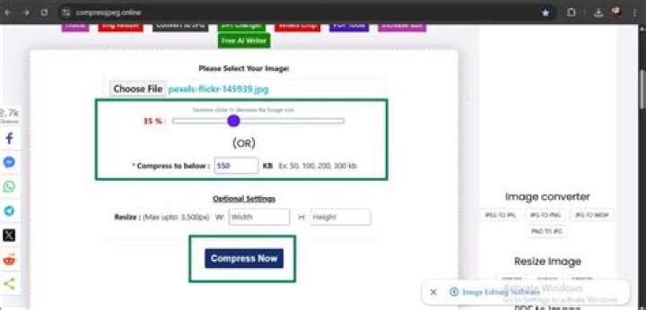 How do I make a JPEG smaller file size?