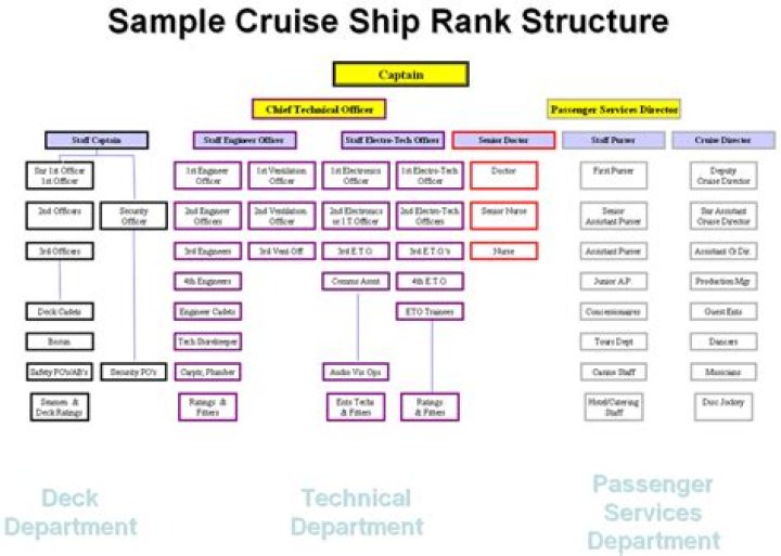 What is the hierarchy on a cruise ship?